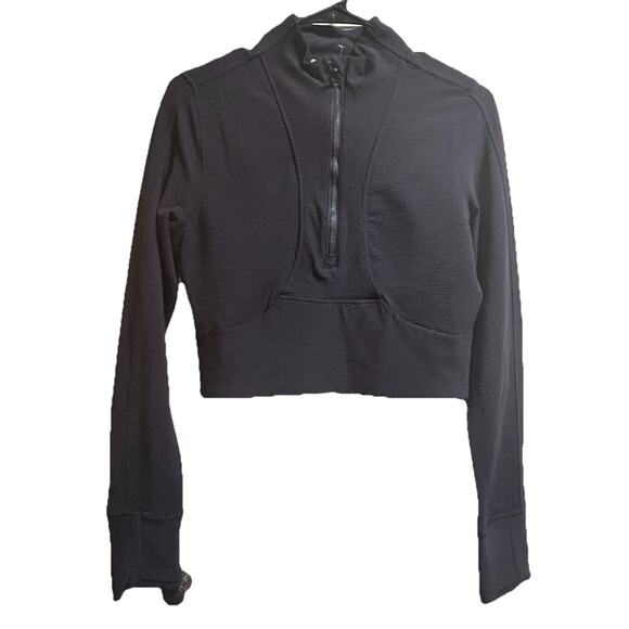 90 Degree by Reflex Women's Academy Crop Rib Half-Zip Pullover Top - Size Medium - Picture 2 of 7